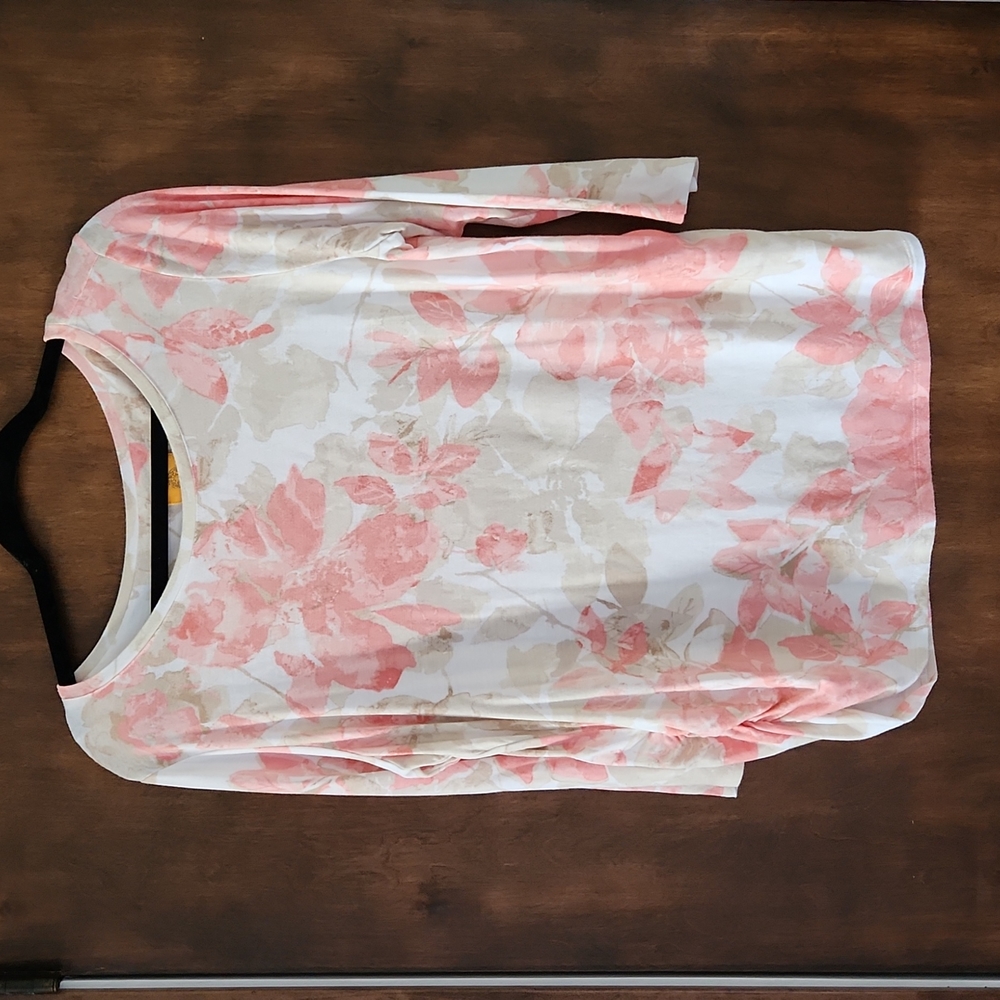 Ruby Rd | Floral| 3/4 Sleeves | L